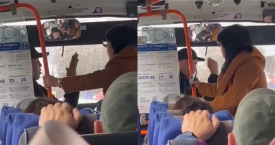 "Compre un auto si quiere vie...": Micrero insulta a mujer que lo acusó de tirar monedas a estudiantes