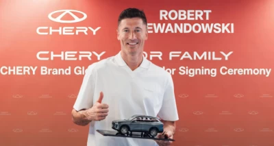 Delantero polaco Robert Lewandowski es el nuevo embajador global de la marca de vehículos CHERY