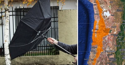 Emiten alerta meteorológica para el norte de Chile por vientos de hasta 110 km/h y posible ventisca