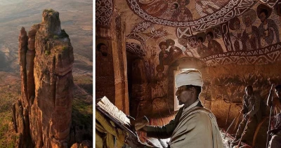 En Etiopía está la iglesia "más cerca del cielo" a 2.500 metros de altura y hay que escalar para verla