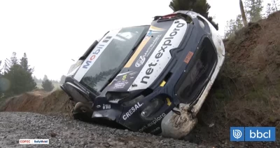 Gerardo Rosselot sufre accidente en RallyMobil Nacimiento: carrera se neutralizó tras volcamiento
