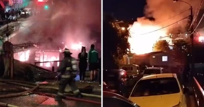 Incendio afecta a cuatro viviendas en Viña del Mar: Bomberos combate llamas en segunda alarma