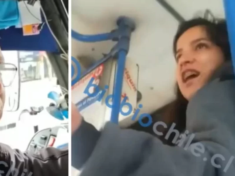 Imprudente joven le toma volante a conductor de bus en Concepción porque no paró donde ella quería